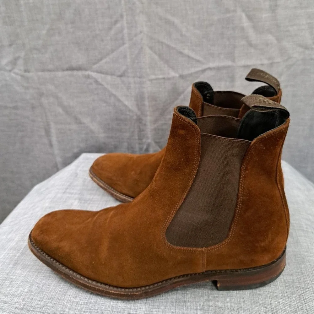%Loake Size 6F Mitchum Suede Chelsea Boots Men / D13